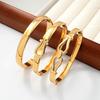 Trendy Titanium Steel Gold-Plated Open Bangle for Women - Elegant, European & American Style, Simple & Versatile Light Luxury Bracelet