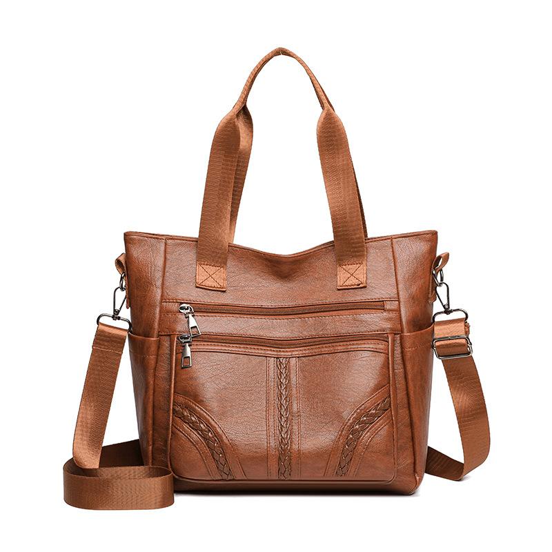 Large Capacity Multi-Function Bag Women's Shoulder Handbag Vintage Commuter Tote Bag Multi-Compartment Crossbody Bag