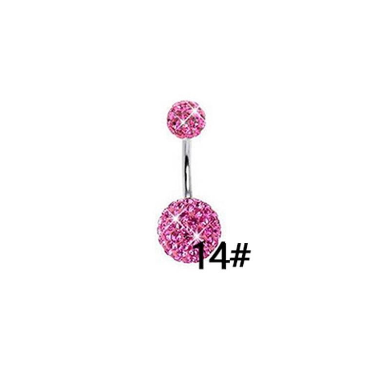 Gatte Pink Butterfly Heart Rhinestone Zircon Rabbit Double Belly Button Ring