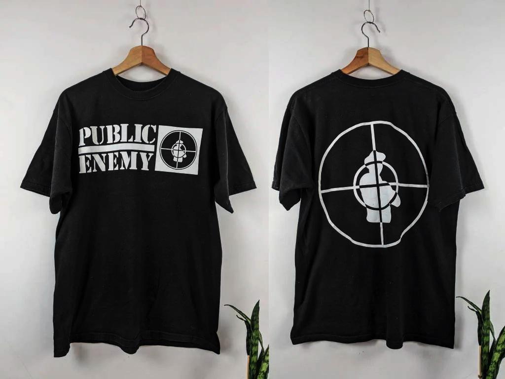 GUOYAN TOP Public Enemy T-shirt Fight The Power Zomer Katoen Heren Dames Top T-shirt Korte Mouwen Kleding Streetwear Losse Casual Trendy Y2K 3XL