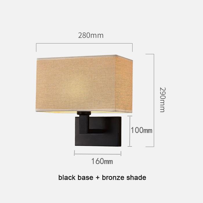 

Минималистичные черные или бронзовые настенные бра с прямоугольным белым желтым тканевым абажуром для спальни, прихожей, настенные светильники USB с выключателем 5W cold white bulb