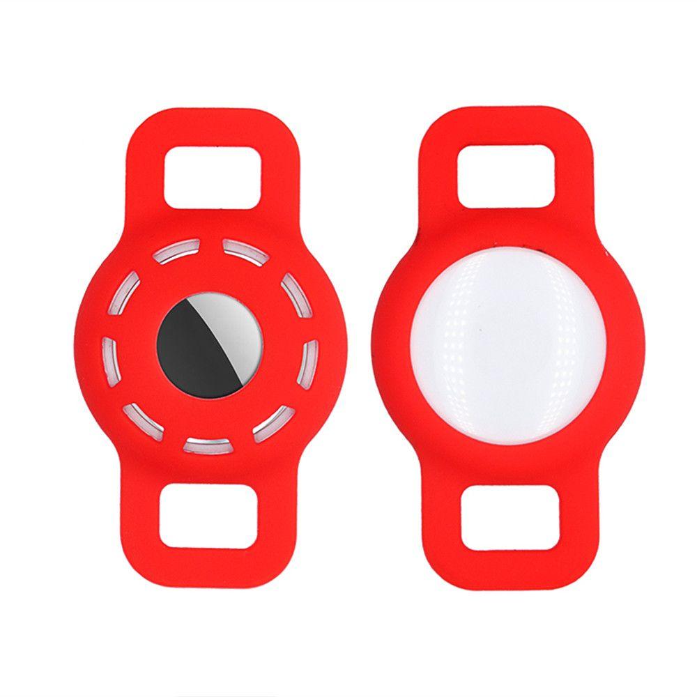 

New Dog Cat Collar GPS Finder Airtag Protective Case Air Tag Holder Pets Anti-lost Locator Sleeve Tracker Protector Cover красный