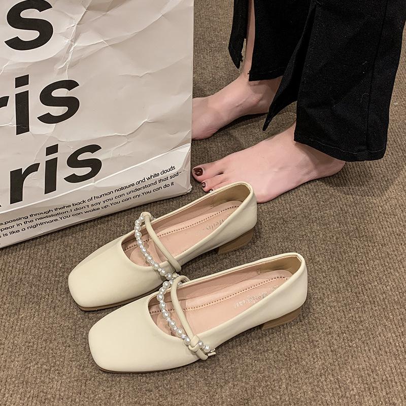 Mary Jane with Skirt Small Leather Single Shoes Women's 2025 Spring and Autumn New Gentle Flat Shoes