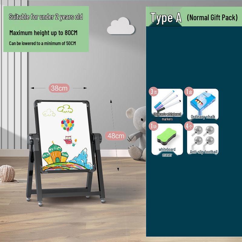 

Kids Double-Sided Magnetic Blackboard & Whiteboard: Erasable Drawing & Writing Stand with Coloring and Graffiti Features