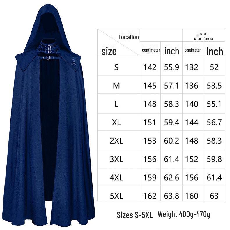 

Готический средневековый ретро-плащ 2025 года с двухслойным капюшоном и меховым воротником Small