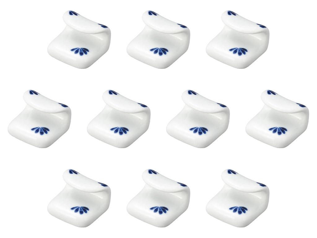 Set of 10 Small Flower Rolled Paper Chopstick Rests x x Chopstick Rests Setomonohonpo (Blue) [4 3.8 2.5 cm]