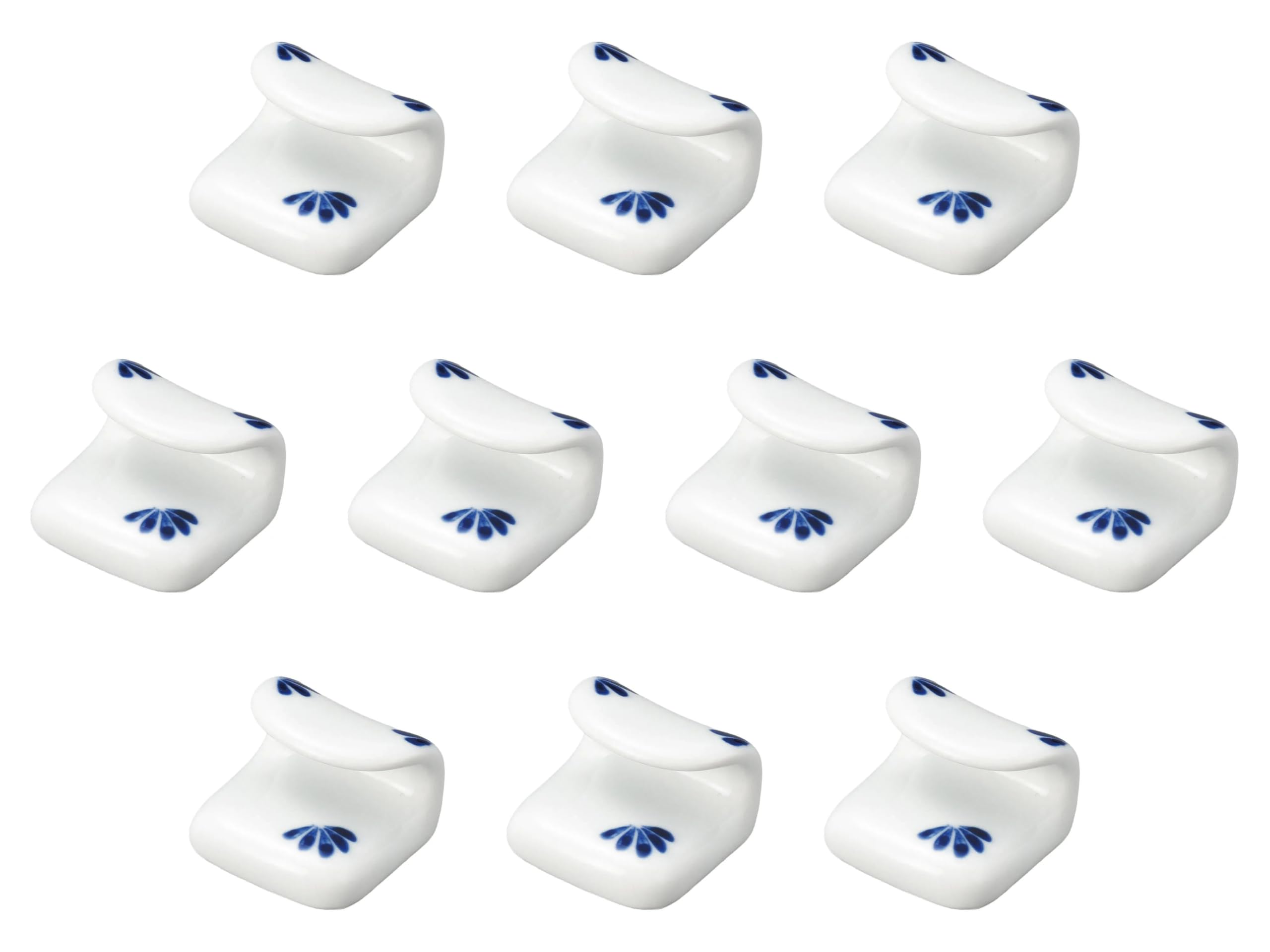 

Set of 10 Small Flower Rolled Paper Chopstick Rests x x Chopstick Rests Setomonohonpo (Blue) [4 3.8 2.5 cm] синий