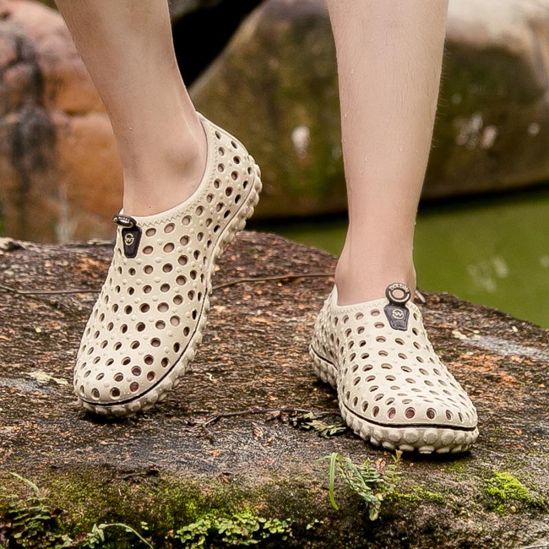 Sandals Trend Bag Heel Hole Shoes Sports Casual Waterproof Beach Shoes Platform Non-Slip Men'S Slippers