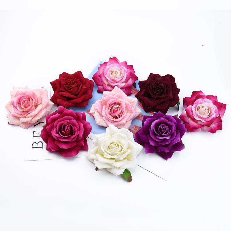 50/100 Pieces Artificial Flowers for Home Decoration Wedding Bridal Accessories Clearance Diy Gifts Boxes Scrapbook Bride Brooch