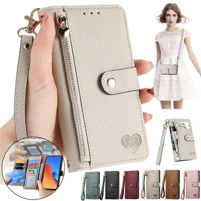 Zipper Wallet Card Phone Case For XiaoMi 15 14T 14 Pro 13 13T Ultra 12T 12S 11T POCO F5 X6 X5 X3 NFC Lanyard Leather Flip Cover