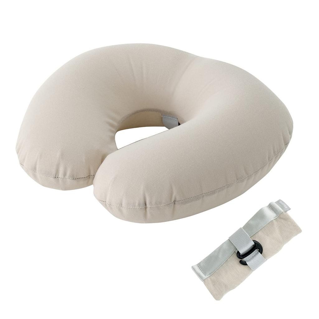 Marna Fuu Neck Pillow In One To Fit In One Neck Pillow Compact Air Neck Pillow Beige JA053BE (inflates Breath/folds Hand/washable) (for