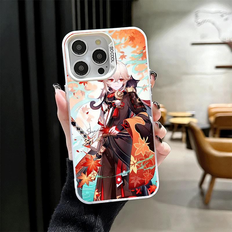 Genshin Impact Kazuha Weiche Handyhülle für iPhone 15 16 17 Pro Max 17Air 16E 14 Plus 13 12 Mini Stoßfeste Hülle Rückschale