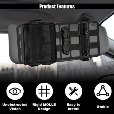 Organisateur de pare-soleil de voiture Panneau Molle Râtelier de rangement pratique pour véhicules
