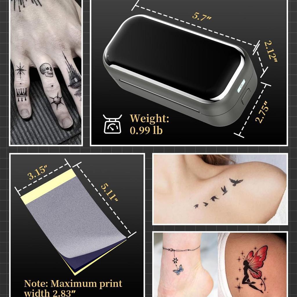 Tattoo Transfer Machine with Bluetooth for Thermal Printing on Cell Phones