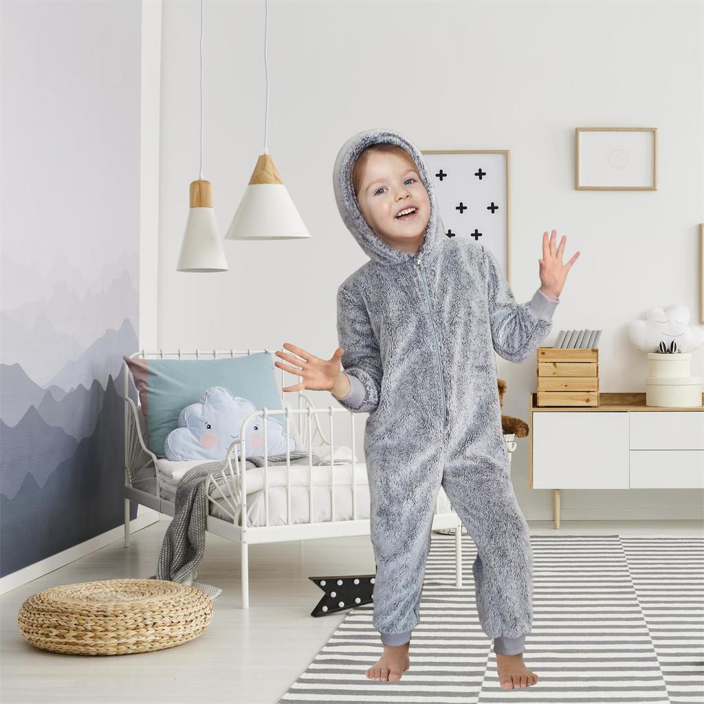 Children's Onesie Jumpsuit 4-6 Years Old Gray