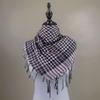 Shemagh Desert Scarf Colorblock Houndstooth Pattern Arab Keffiyeh Shawl Wrap with Tassels Scarves Bandana Head Wraps