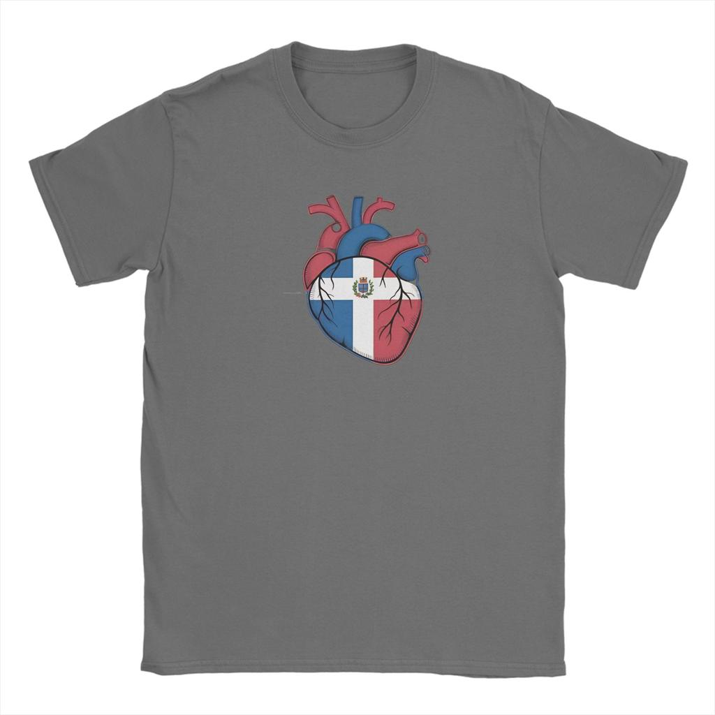 Unisex TShirts Dominican Republic Heart beats Casual 100 Cotton Tee Shirt Short Sleeve T Shirts Round Collar Clothing Classic
