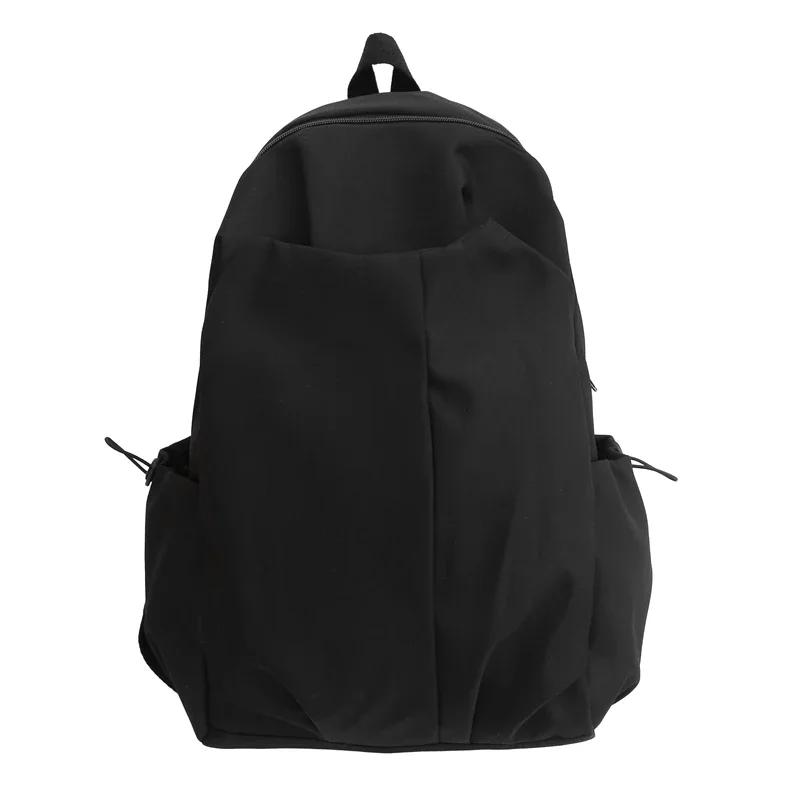 

Нейлоновый рюкзак на молнии для молодежи, стиль досуга, высокое качество, большой объем, студенческий рюкзак, дорожный рюкзак чёрный
