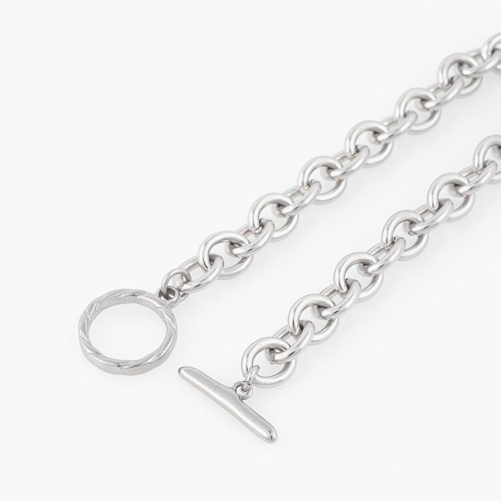 Jbans Classic 8Mm Bold Ring Surgical Steel Wheel Line Toggle Bar Chain Bracelet (C2501Ac1249_Sv)