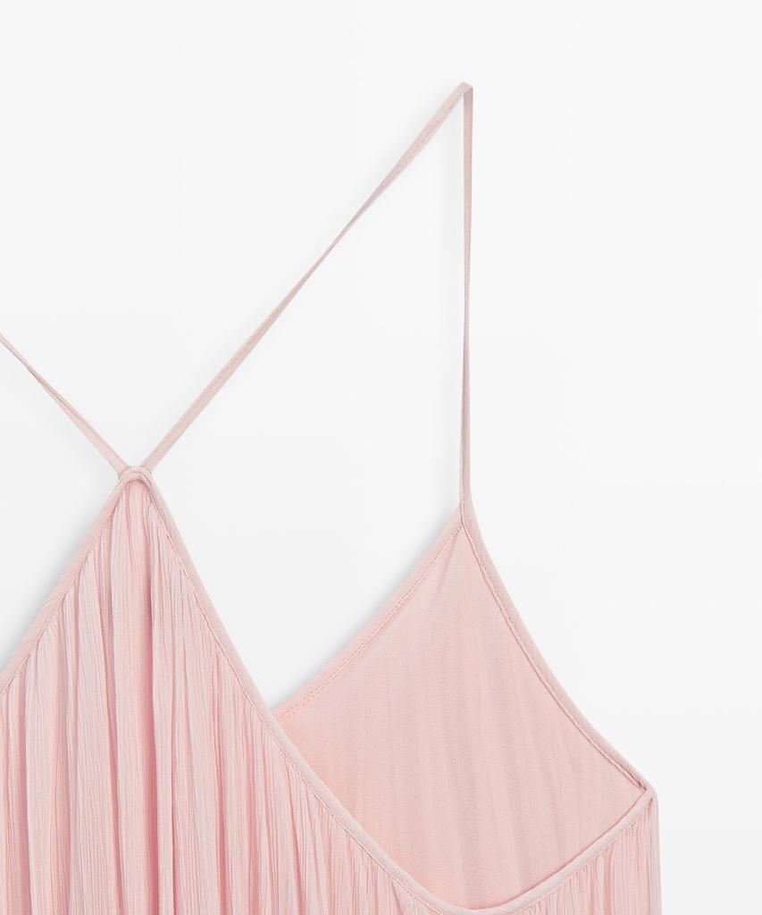 Masimodutti Fluid Pleated Strap Dress