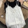 Ärmelloses Spitzenspitzen-Patchwork-Camisole in Übergröße - Sommer 300 Jin Lockerer Schnitt für Damen