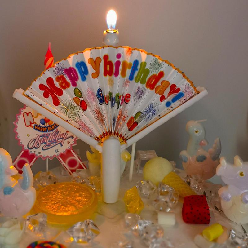 Clown Fan Happy Birthday Surprise Candles Creative Fan Candle Funny Wishing Candle Birthday Cake Candle Decoration Supplies