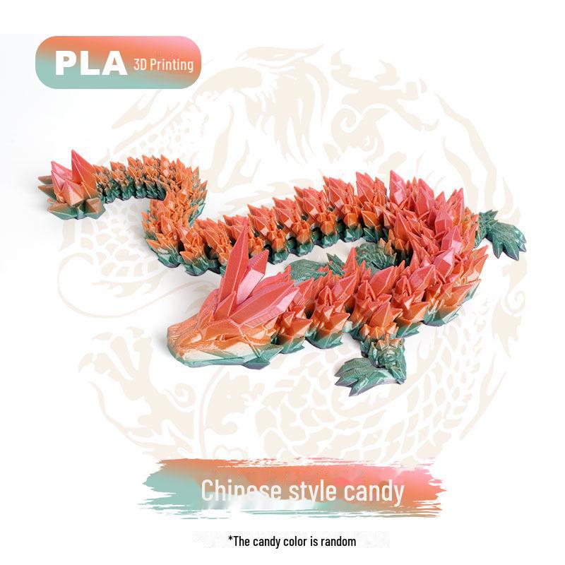 "Handcrafted 3D Printed Crystal Dragon Ornaments - Chinese Dragon & Dragon Egg Toys"