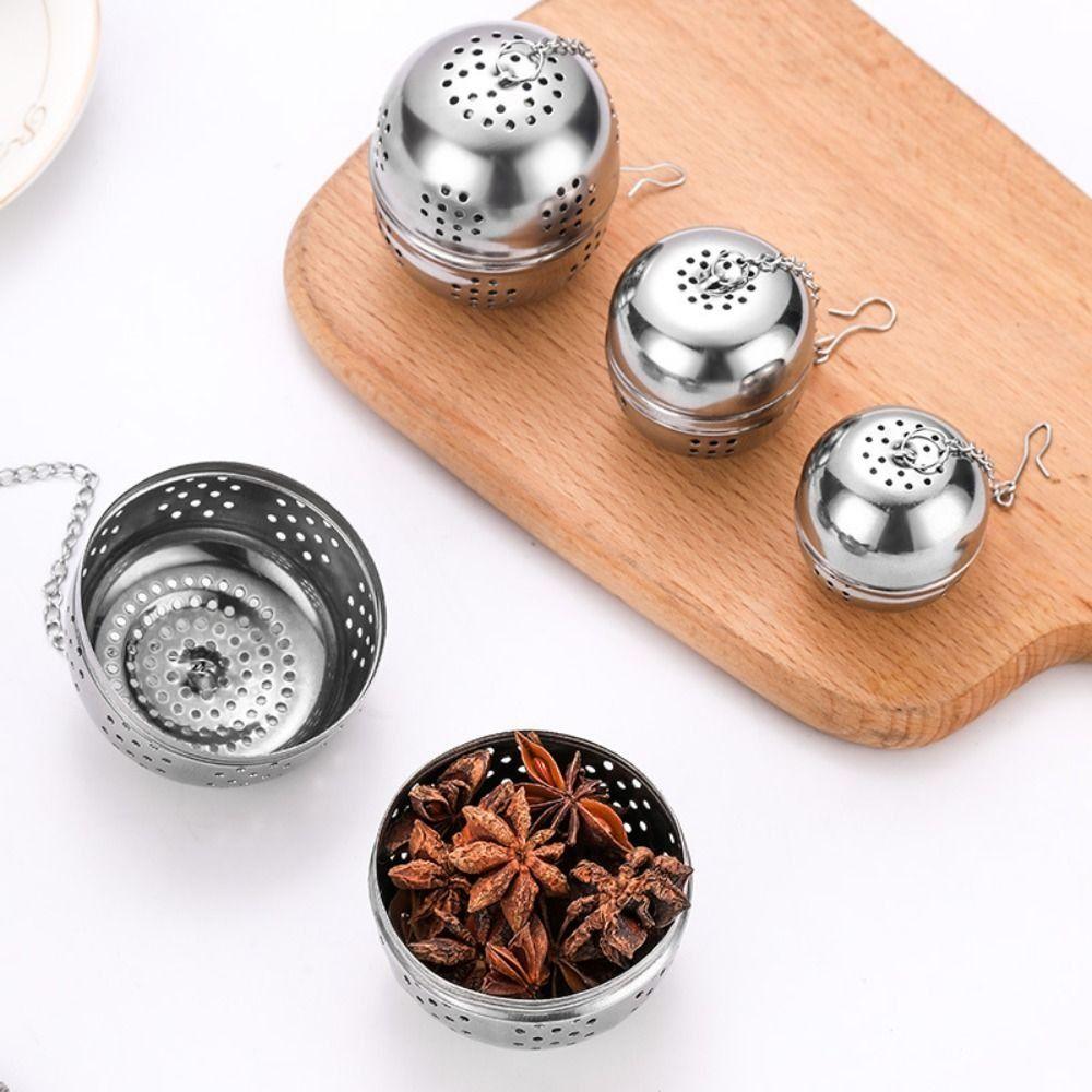 Corrosion Resistance Hanging Type Stainless Steel Kitchen Filtering Tennis Ball Tea Infuser Tea Leak Mesh Seasoning Ball