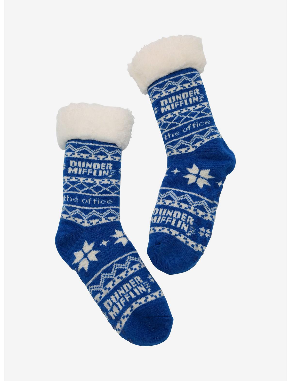 The Office TV Show Dunder Mifflin Cozy Slipper Socks New XXL