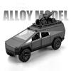 1/32 Tesla Cyber the Truck Pickup Alloy Camping RV Car Model Diecasts Metal Toy Van Motorhome Touring Car Model Sound Light Kids Gifts