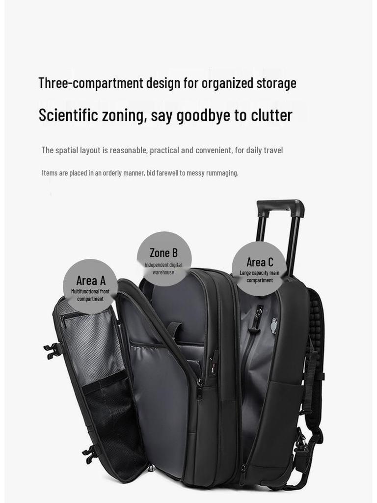 Popular Large Capacity Rolling Duffel Bag: Anti-Theft, Waterproof, Vacuum Compression Travel Suitcase Backpack