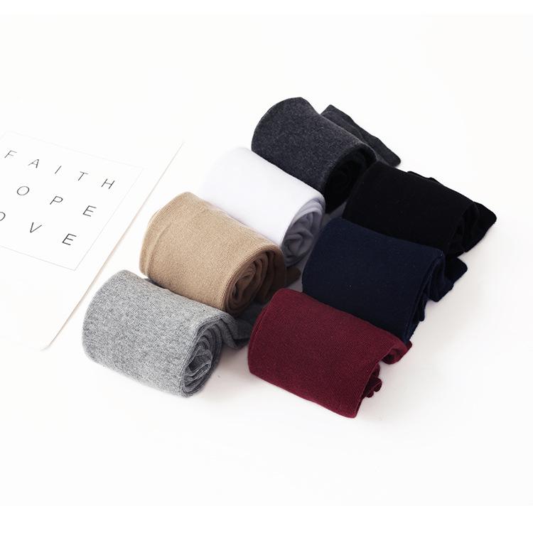 Damen Silikon Kniehohe Baumwollsocken - Atmungsaktiv, Einfarbig, Japanischer Stil für Herbst & Winter