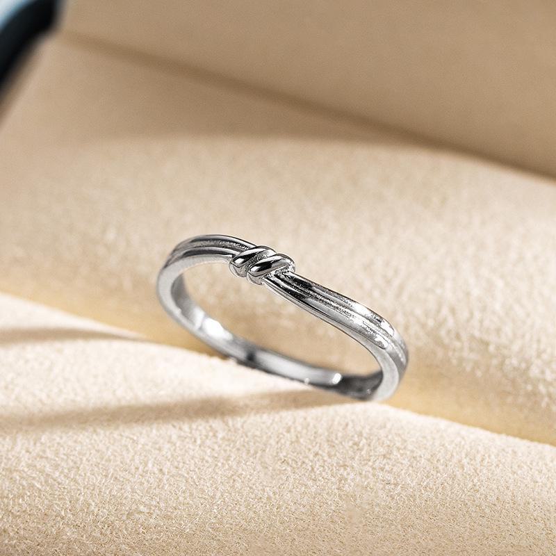 

Кольца для пар Banyan Tree S925 с глянцевым узором «крест-накрест» на День святого Валентина Women’s, RS828, Adjustable opening