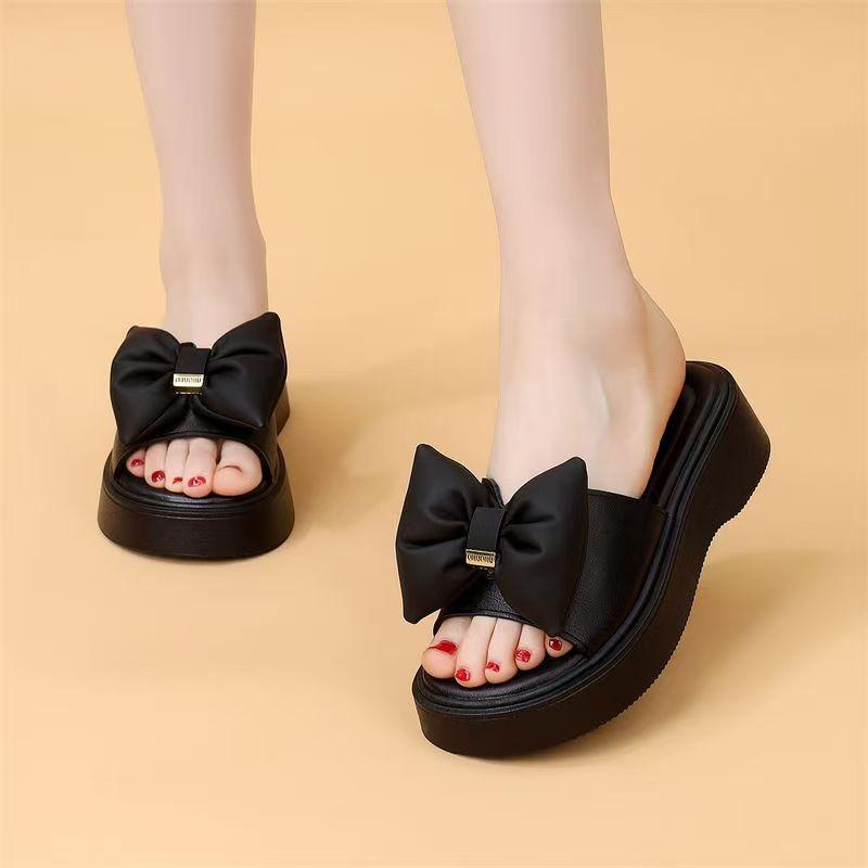 Slippers women's summer 2025 new fashion versatile comfortable thick bottom heightening niche lazy one pedal women's drag