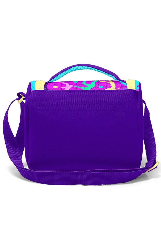 coral high 3-teiliges Schulranzen-Set für Kinder mit Volleyball-Muster, Rosa/Lila SET0123761