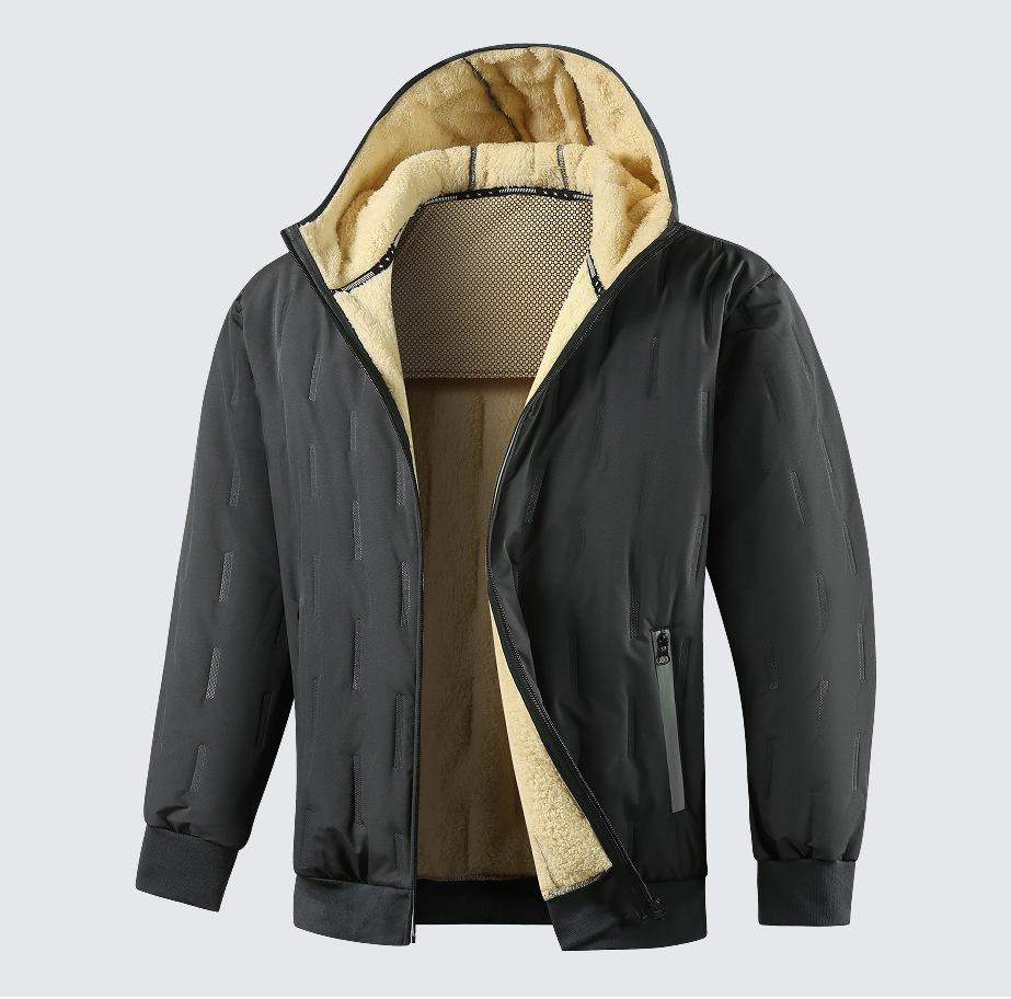 

Men s Zip Up Hoodie Jackets Heavyweight Winter Sweatshirt Fleece Sherpa Lined Warm Jacket Outdoor Hooded Windproof Outerwear Coat for Men XS темно-серого