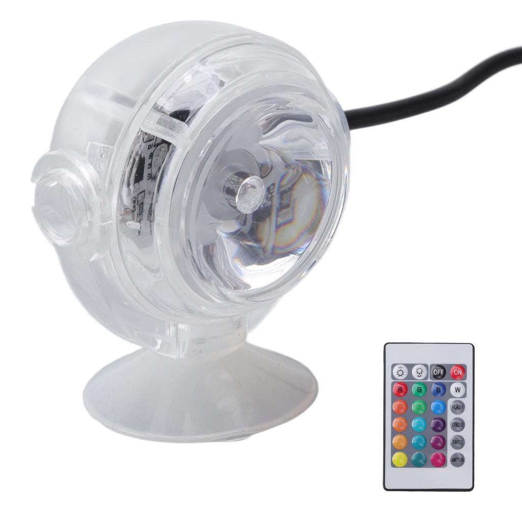 Kulatá vodotěsná ponorná lampa do akvária LED pro změnu barvy světla do akvária 1W