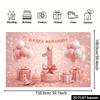 2D 60th Birthday Backdrop with Red White Roses and Gold Balloons Photography Background