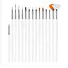 15Pcs Nail Art Pen Brushes Set Multifunctional Line Stripes Carving Brush DIY Drawing Pen UV Gel Brushes Painting Manicure Tool
