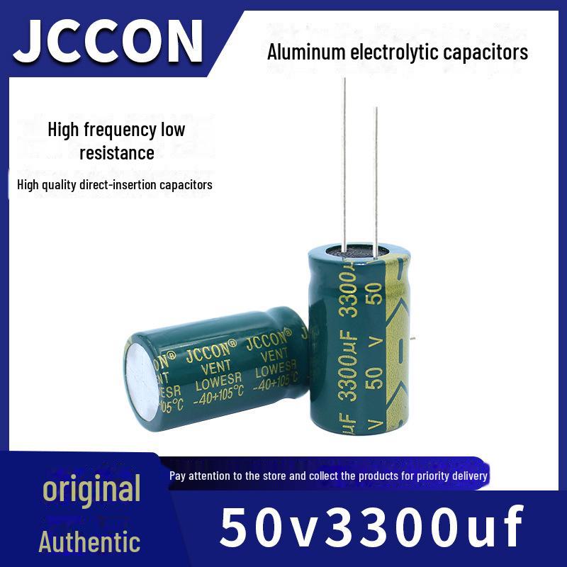 50V 3300µF JCCON High-Frequency Low-Resistance Aluminum Capacitor for Audio Amplifiers, 18x35