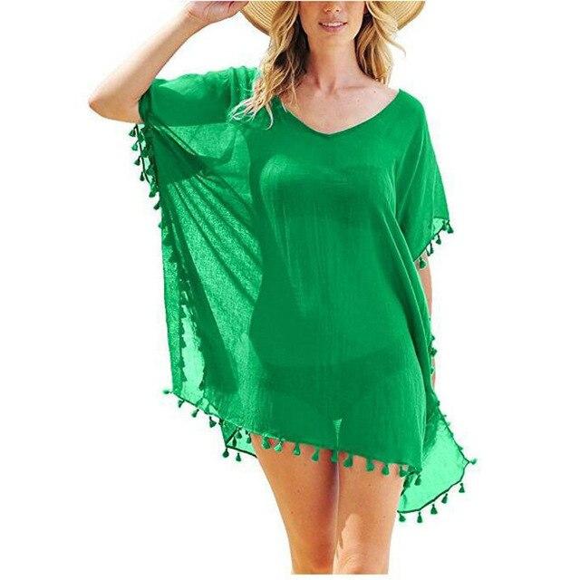 MAITA Costume da Bagno Donna Tassel Bikini Copricostume Kaftano Estivo Pareo Vestito da Spiaggia