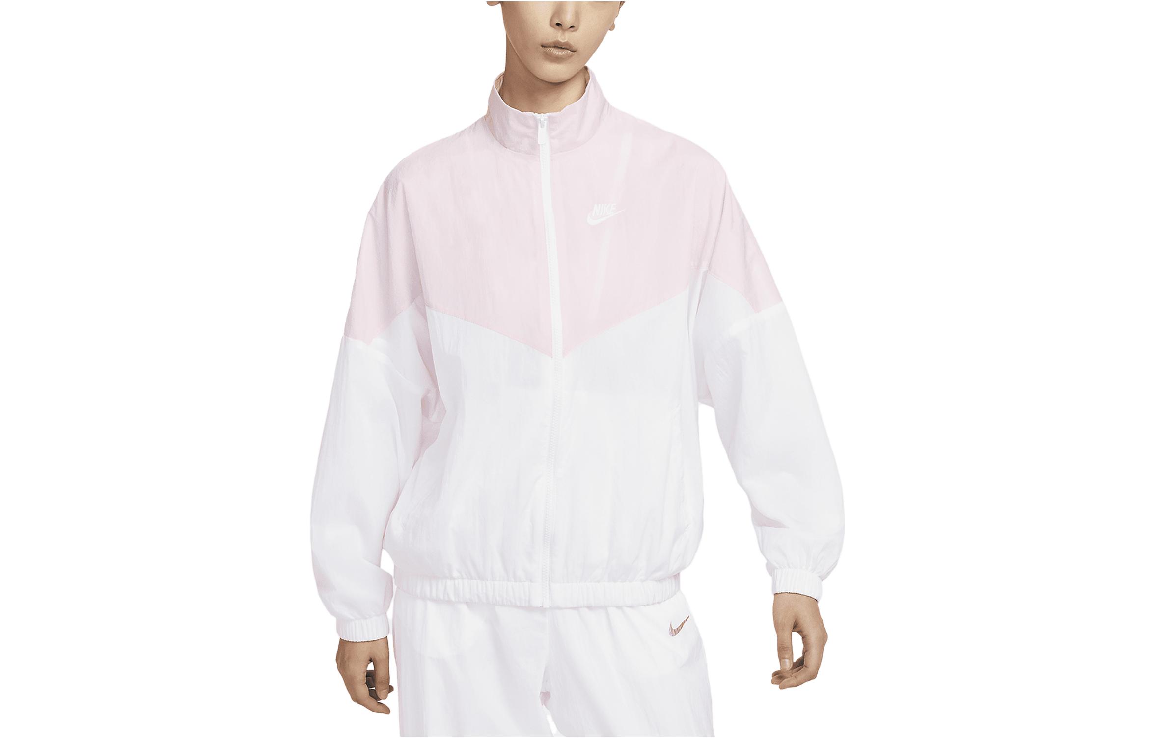 Nike Sportswear Essential Windrunner Women s Woven Jacket  White/Pink  DM6186-690 M