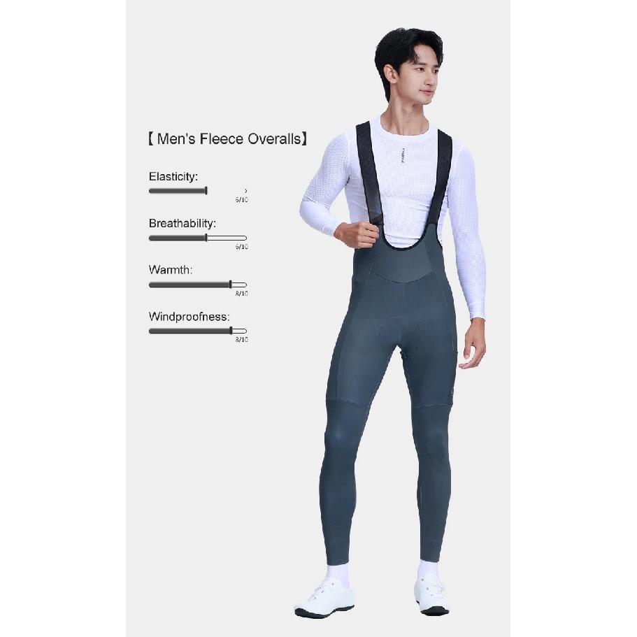 INBIKE Fleece Road Bike Bib Pants for Men Winter Thermal Cycling Bibs Windproof Biking Bicycle Pants MTB Cycling Clothing Man