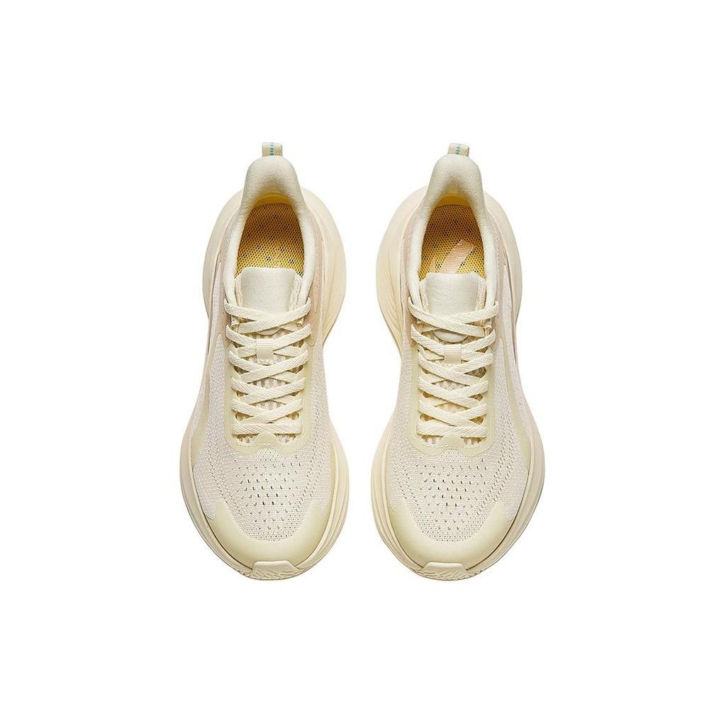 New Anta Cushioned Wear Resistant Breathable Lightweight Low Top Running Shoes Women's White Brown 922425506-5