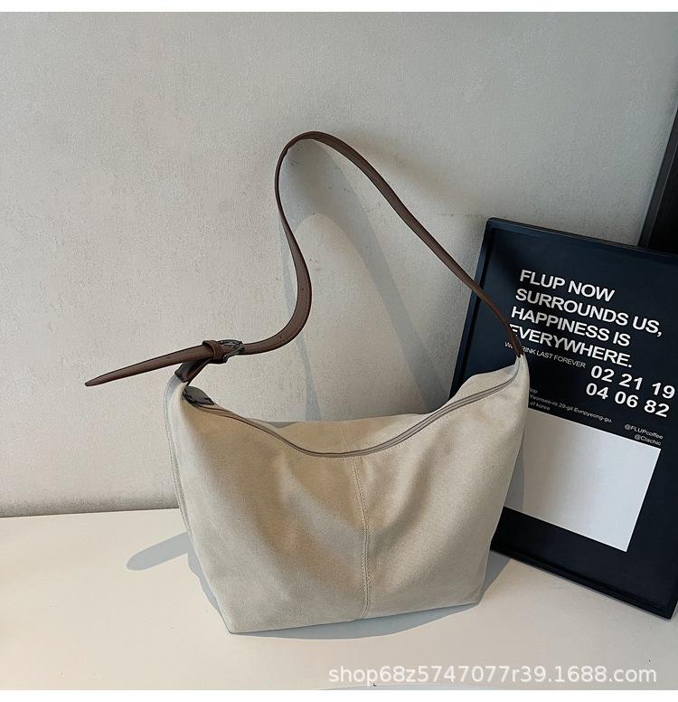 Lazy wind simple large capacity messenger bag 2025 new trendy fashion versatile shoulder bag casual canvas tote bag