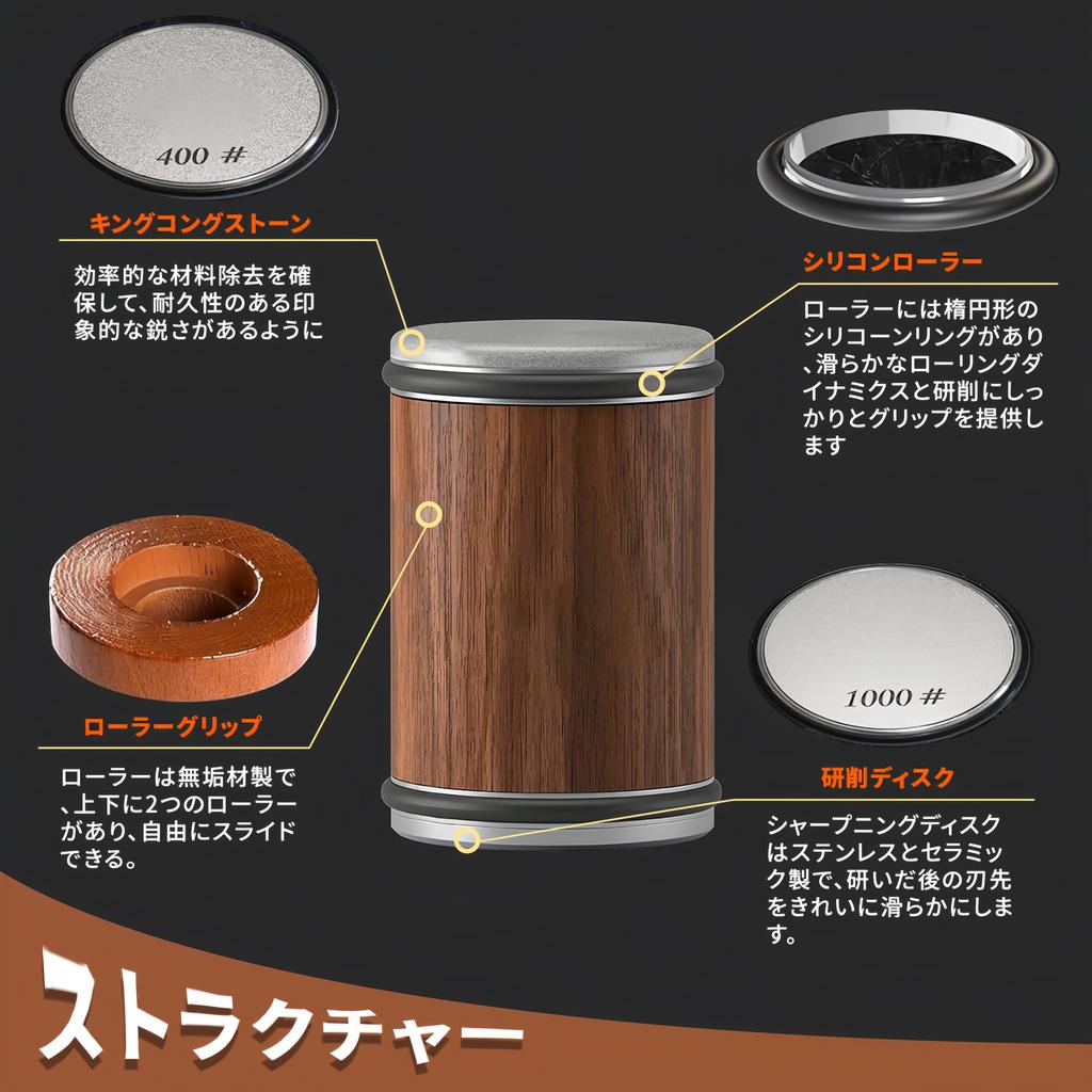 Manual Knife Sliding Knife Sharpener for Sharpening to a Sharp Edge Wood Premium Solid Can Easily Sharpen Their Knives to Professional Sharpener,