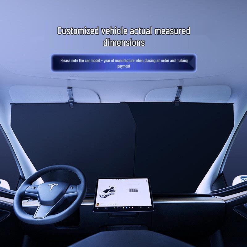 Automatic Retractable Car Sunshade: Heat Insulation, Privacy, and Sun Protection Curtain. Automatic Retractable Front Windshield