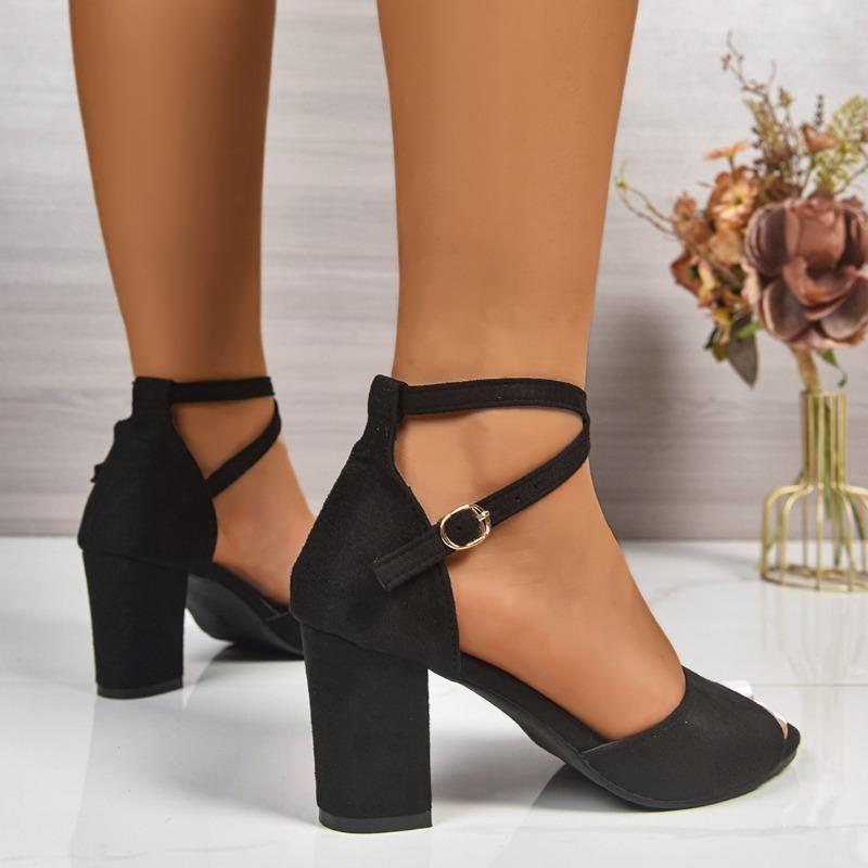 Fashion Women's Sandals Sexy High Heels Shoes Chunky Fashion Dress Pumps 2025 New Trend Designer Buckle Woman Elegant Sandalias De Mujer