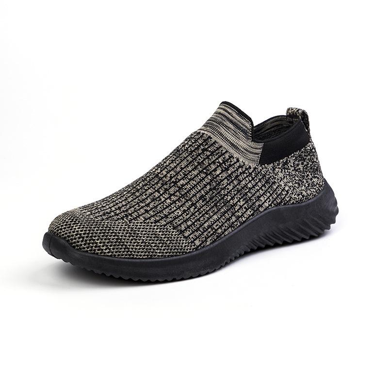 Flyknit Men's Shoes Student Sports Shoes Breathable Soft Bottom Slip-on New Trendy Men's Casual Shoes