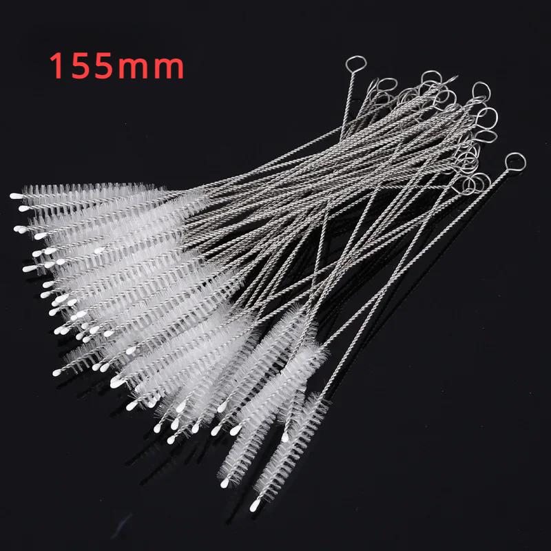 

Набор щеток для чистки питьевых трубочек, многоразовый ершик для трубок, нейлоновые длинные щетки из нержавеющей стали для чистки детских бутылочек 1pcs